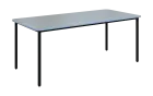 JSBR 190N Jídelní stůl 1900 x 900 mm, deska šedá s hranou blankyt / podnož černá
